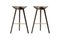 Brown Oak and Brass Bar Stools by Lassen, Set of 2 2