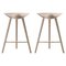 Oak and Brass Counter Stools by Lassen, Set of 2 1