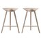 Oak and Brass Counter Stools by Lassen, Set of 2, Image 1