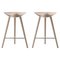 Oak and Stainless Steel Counter Stools by Lassen, Set of 2 1