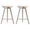Oak and Stainless Steel Counter Stools by Lassen, Set of 2, Image 1