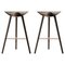 Brown Oak and Copper Bar Stools by Lassen, Set of 2 1