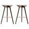 Brown Oak and Copper Bar Stools by Lassen, Set of 2, Image 1