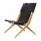 Natural Oiled Oak and Black Leather Saxe Chair by Lassen 1