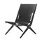Black Stained Oak and Black Leather Saxe Chair by Lassen, Image 2