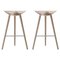 Oak and Stainless Steel Bar Stools by Lassen, Set of 2 1