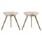 Beige Oak Stools by Lassen, Set of 2, Image 1