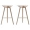 Oak and Brass Bar Stools by Lassen, Set of 2, Image 1