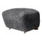 Antrachite Smoked Oak Sheepskin the Tired Man Footstool by Lassen, Image 1