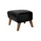 Black Leather and Smoked Oak My Own Chair Footstool by Lassen 1