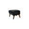 Black Leather and Smoked Oak My Own Chair Footstool by Lassen 2
