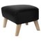 Black Leather and Natural Oak My Own Chair Footstool by Lassen 1