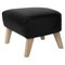 Black Leather and Natural Oak My Own Chair Footstool by Lassen, Image 1