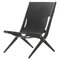 Chaise Saxe en Cuir Noir par Lassen 1