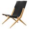 Oiled Oak Black Leather Saxe Chair by Lassen 1