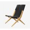 Oiled Oak Black Leather Saxe Chair by Lassen, Image 2
