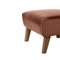 Brown Leather and Smoked Oak My Own Chair Footstool by Lassen 3