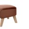Brown Leather and Natural Oak My Own Chair Footstool by Lassen 4