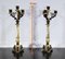 Double-Patina Bronze Candlesticks, Early 19th Century, Set of 2 2