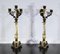 Double-Patina Bronze Candlesticks, Early 19th Century, Set of 2 1