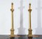 Empire Style Giltwood Candleholder Table Lamps, 19th Century, Set of 2 19