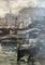 Ezelino Briante, Boote im Hafen von Genua, 1960er, Öl auf Holz, gerahmt 4