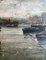 Ezelino Briante, Barche nel porto di Genova, anni '60, Olio su tavola, Incorniciato, Immagine 6