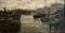 Ezelino Briante, Barche nel porto di Genova, anni '60, Olio su tavola, Incorniciato, Immagine 2