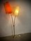 Lámpara de pie Mid-Century de latón con pantallas de fibra de vidrio atribuidas a Cosack, años 50, Imagen 18