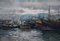 Ezelino Briante, Le Grand Port, Oil on Cardboard, 1960s, Framed 2