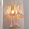 Große Petal Wandlampe aus Rosa Murano Glas mit Weißer Dekoration, Italien, 1990er 4