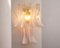 Large Petal Wall Light in Pink Murano Glass with White Decoration, Italy, 1990s 11