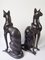 Large Hollywood Regency Bronze Cats, 1970s, Set of 2 1