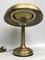 Lámpara de mesa ministerial vintage dorada, Italia, años 50, Imagen 6