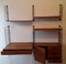 Mid-Century Minimalist Shelf System with Desk, Shelves, Closet and Drawers in Teak, 1960s 9