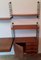 Estantería minimalista Mid-Century con escritorio, estantes, armario y cajones en teca, años 60, Imagen 7