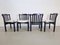 Brutalist Dining Chairs in Black Wood, Italy, 1970s, Set of 4 3