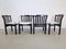 Brutalist Dining Chairs in Black Wood, Italy, 1970s, Set of 4, Image 3