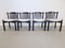 Brutalist Dining Chairs in Black Wood, Italy, 1970s, Set of 4 1