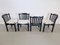 Brutalist Dining Chairs in Black Wood, Italy, 1970s, Set of 4 4