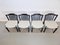 Brutalist Dining Chairs in Black Wood, Italy, 1970s, Set of 4 15