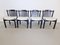 Brutalist Dining Chairs in Black Wood, Italy, 1970s, Set of 4 2