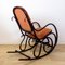 Rocking Chair Capitonnée Rose en Bois Courbé pour Gasisa, Espagne, 1960s 5