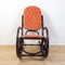 Bentwood Pink Capitonnée Upholstered Rocking Chair for Gasisa, Spain, 1960s 2