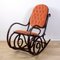 Rocking Chair Capitonnée Rose en Bois Courbé pour Gasisa, Espagne, 1960s 1