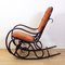Bentwood Pink Capitonnée Upholstered Rocking Chair for Gasisa, Spain, 1960s 8
