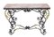 Wrought Iron Console with Golden Acantho Leaves, 1950s 9