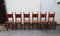 French Brutalist Oak and Leather Horn Form Chairs, 1970s, Set of 6 6