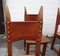 French Brutalist Oak and Leather Horn Form Chairs, 1970s, Set of 6 14