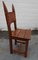 French Brutalist Oak and Leather Horn Form Chairs, 1970s, Set of 6, Image 15